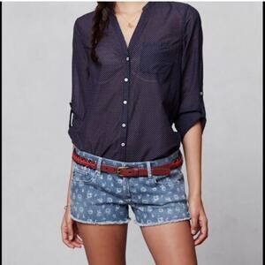 AG Adriano Goldschmied x Liberty Floral Denim Shorts Daisy Print Size 28